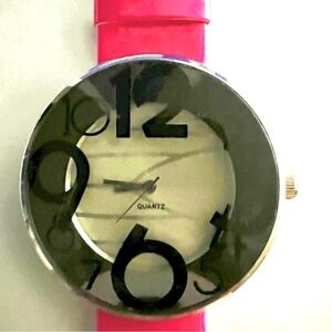 🆕🎁Watch or choker “alla Taylor Swift”:huge numbers on its face w/hot pink strap